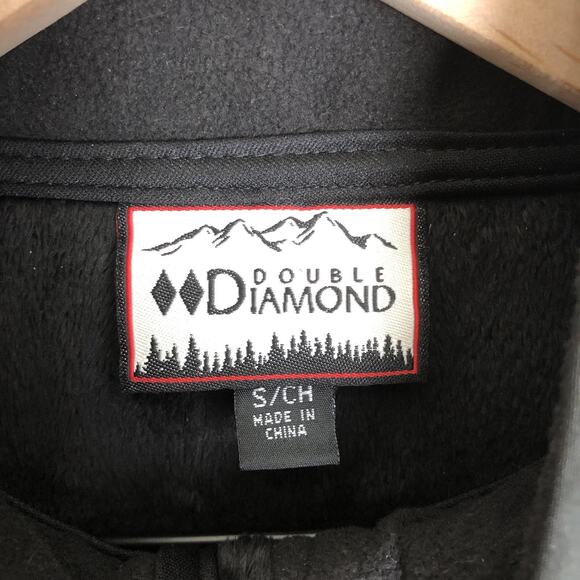 DOUBLE DIAMOND Jacket Women's Sz S Black Floral SOFT Fleece Lined Full Zip Mock - Picture 6 of 16